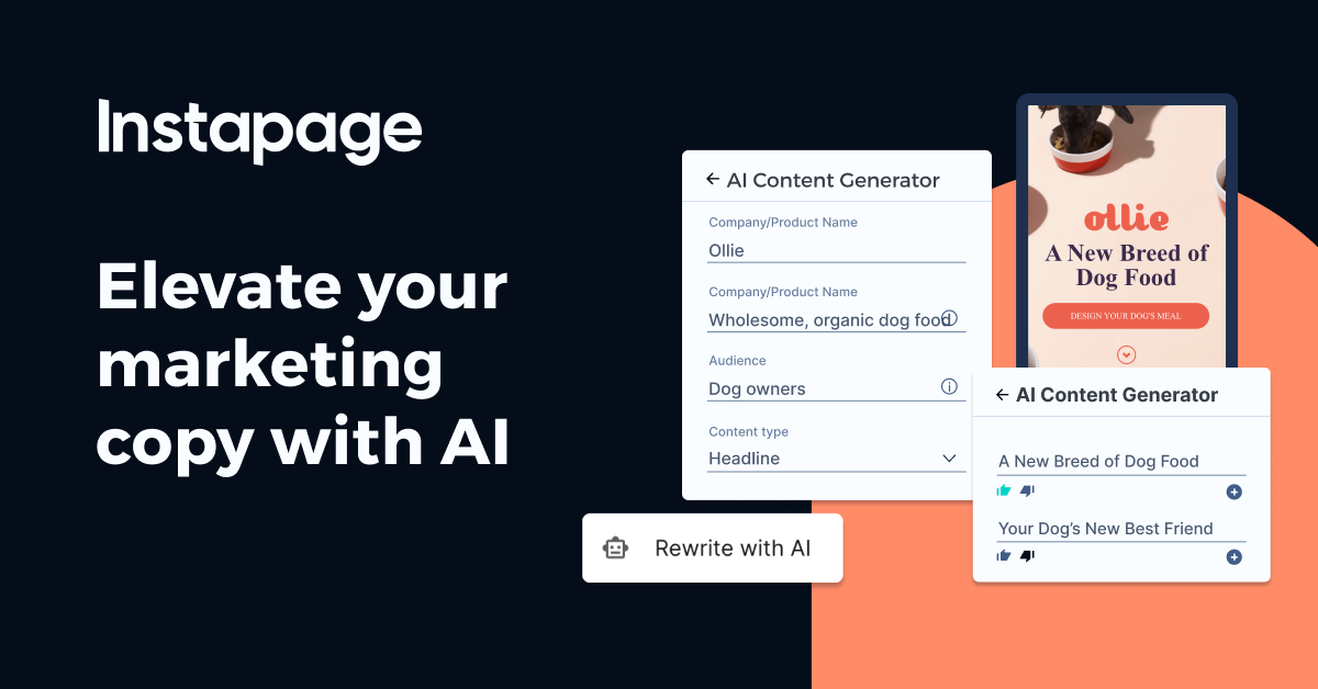 AI Content Powered by Instapage - Landing Page Builder