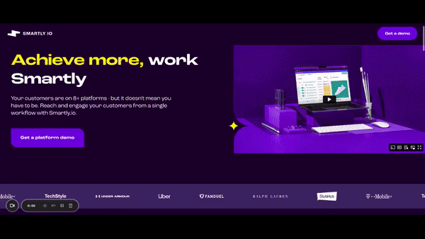 This image shows Smartly.io landing page example.
