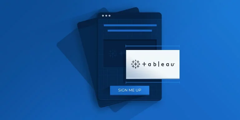 This image shows Tableau landing page examples.