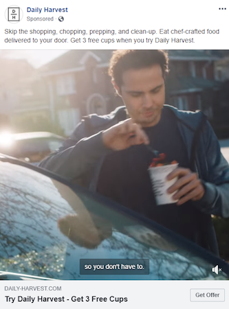 This image shows Daily Harvest ad