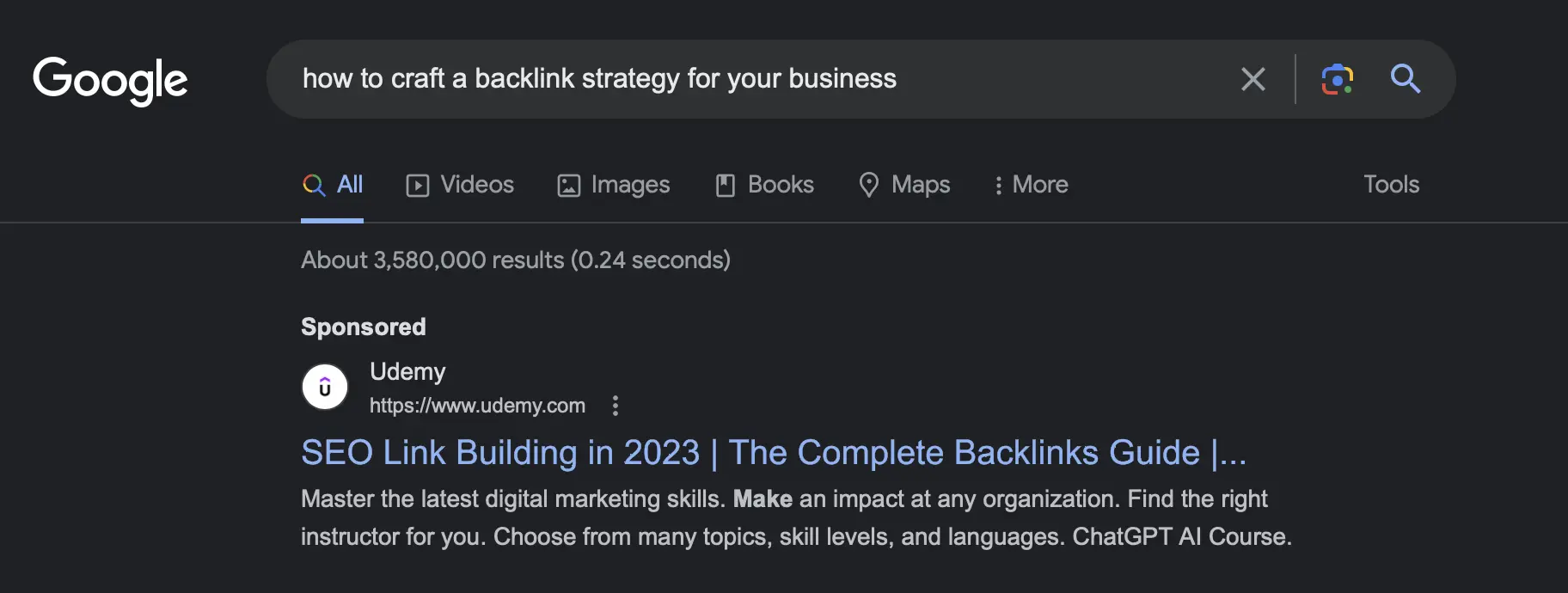 This image shows the relevance of an ad to a landing page