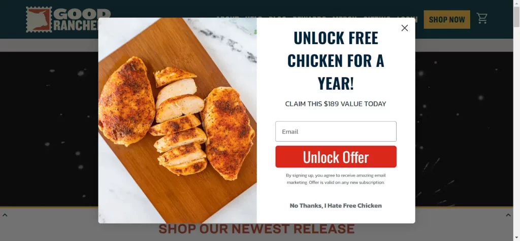 This image shows a pop-up from Good Ranchers.
