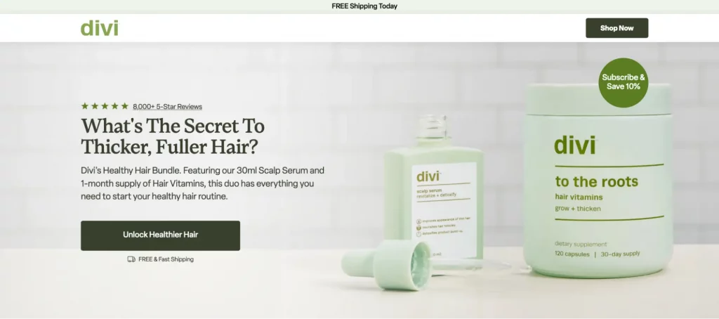 This image shows the structure of a landing page with a headline featuring a unique value proposition and a sub-headline providing further insight, along with a CTA button.