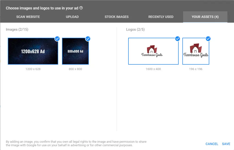 This image shows an example of uploaded display ads, allowing advertisers to create and upload their own ads for greater brand consistency and control over design.
