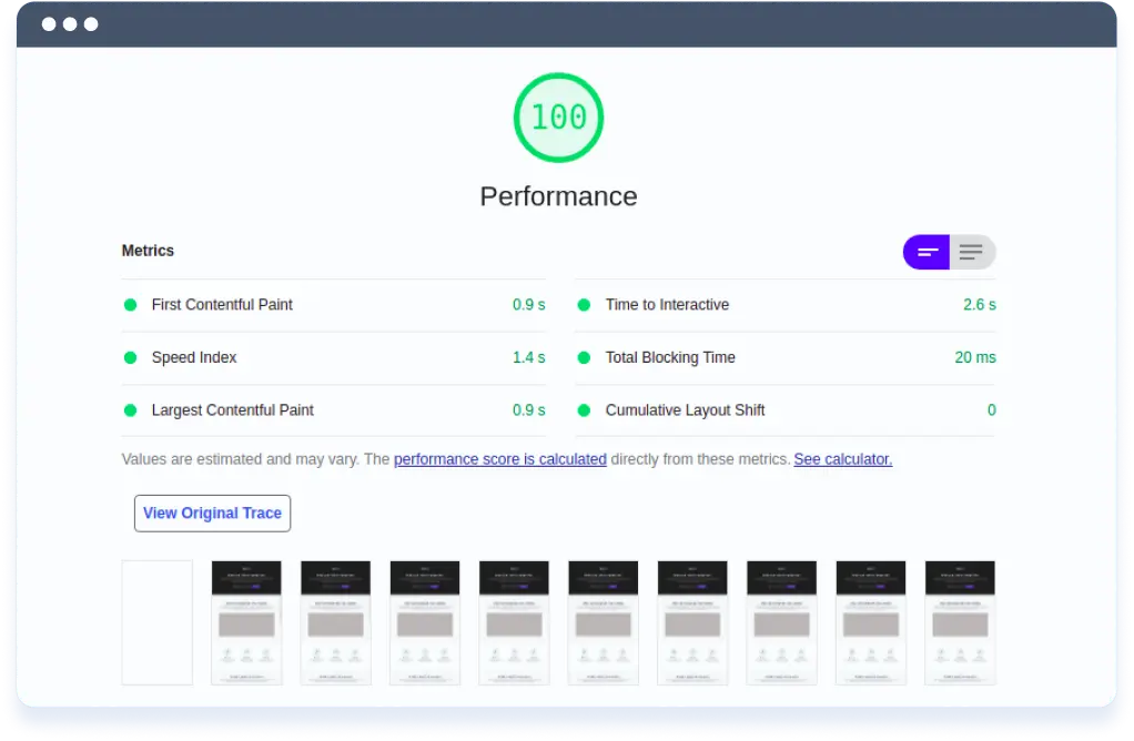 This image shows the Instapage interface highlighting built-in AMP support, delivering an unparalleled mobile experience with the industry's fastest landing page load speeds powered by Instapage's Thor Render Engine technology.