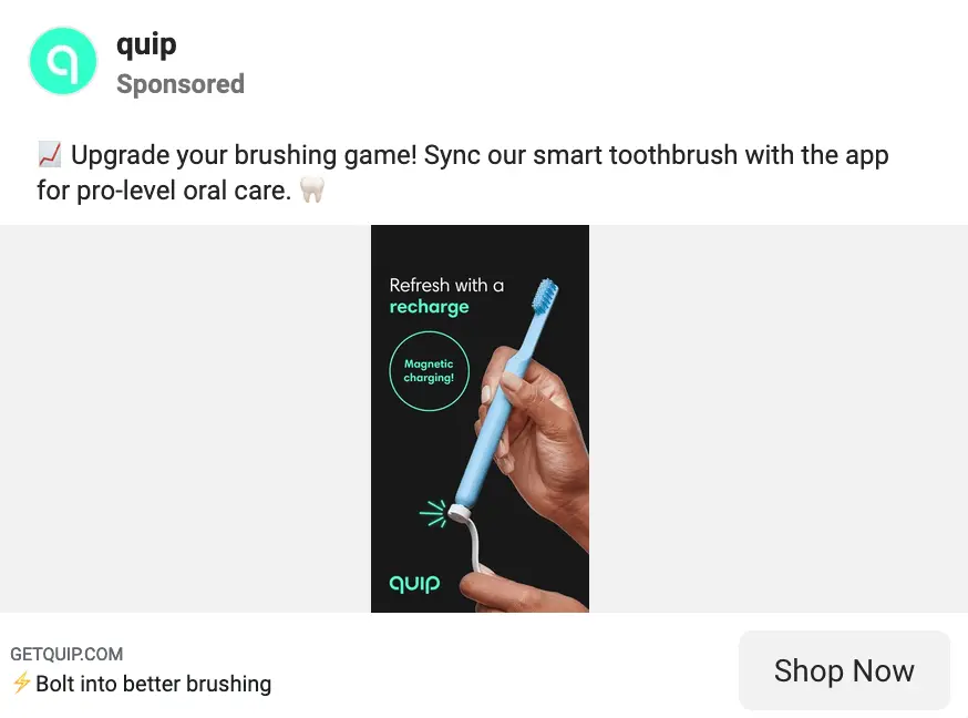 This image shows a sponsored ad and a CTA button