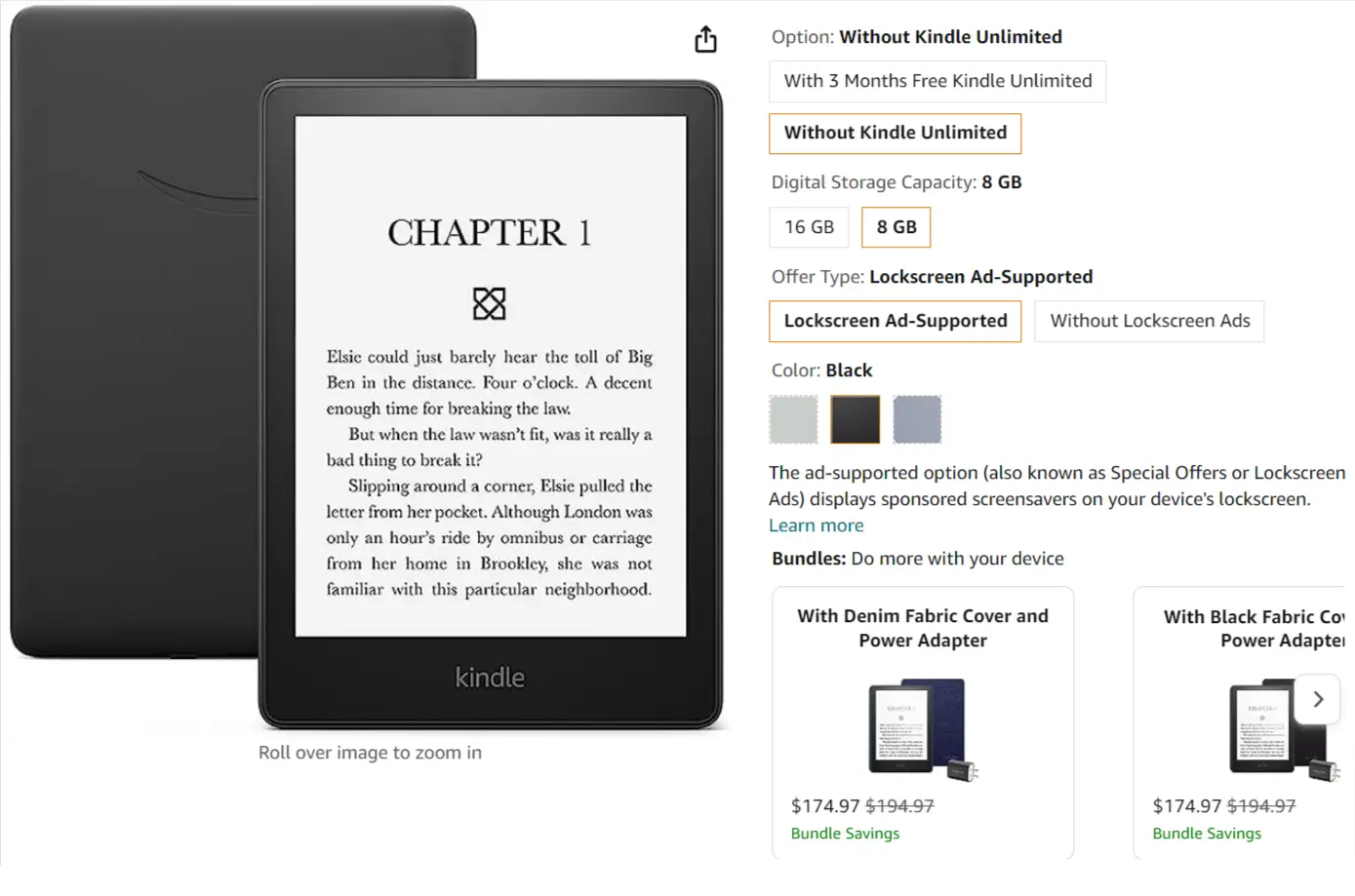 This image shows an example of how upselling and cross-selling work together for Amazon Kindle