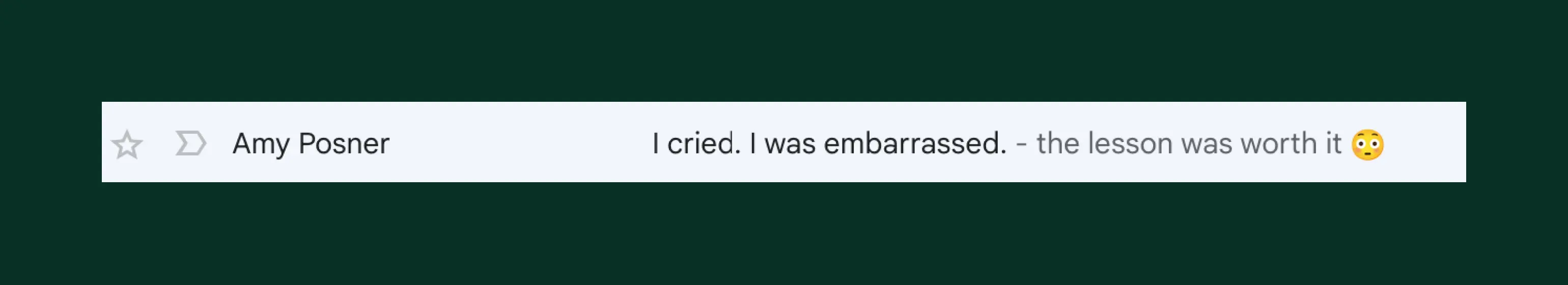 This image is an example of an email subject line that intrigues and provokes emotion