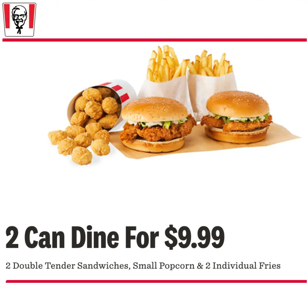 This image shows an example of charm pricing tactic used by KFC
