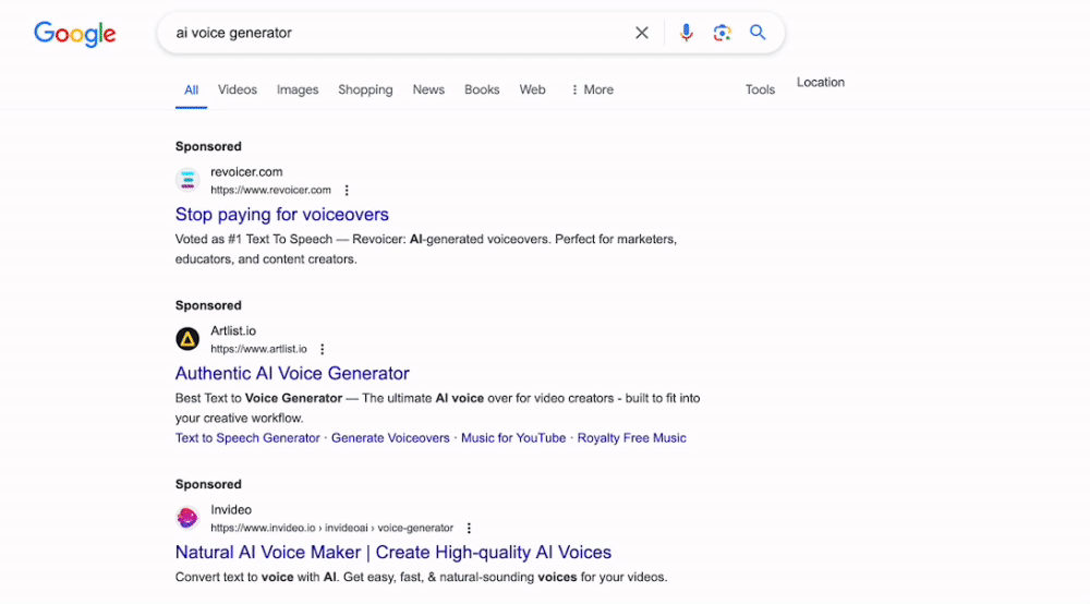This image shows a vast selection of AI voice generator tools available on the market