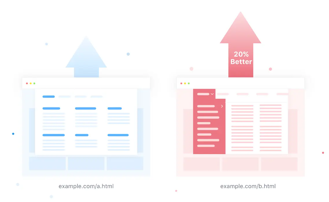 This image demonstrates a conversion rate improvement example