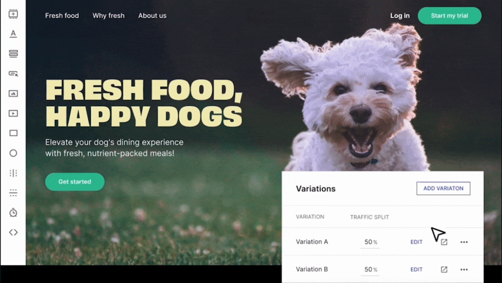 This image shows how to perform A/B testing for landing pages using Instapage