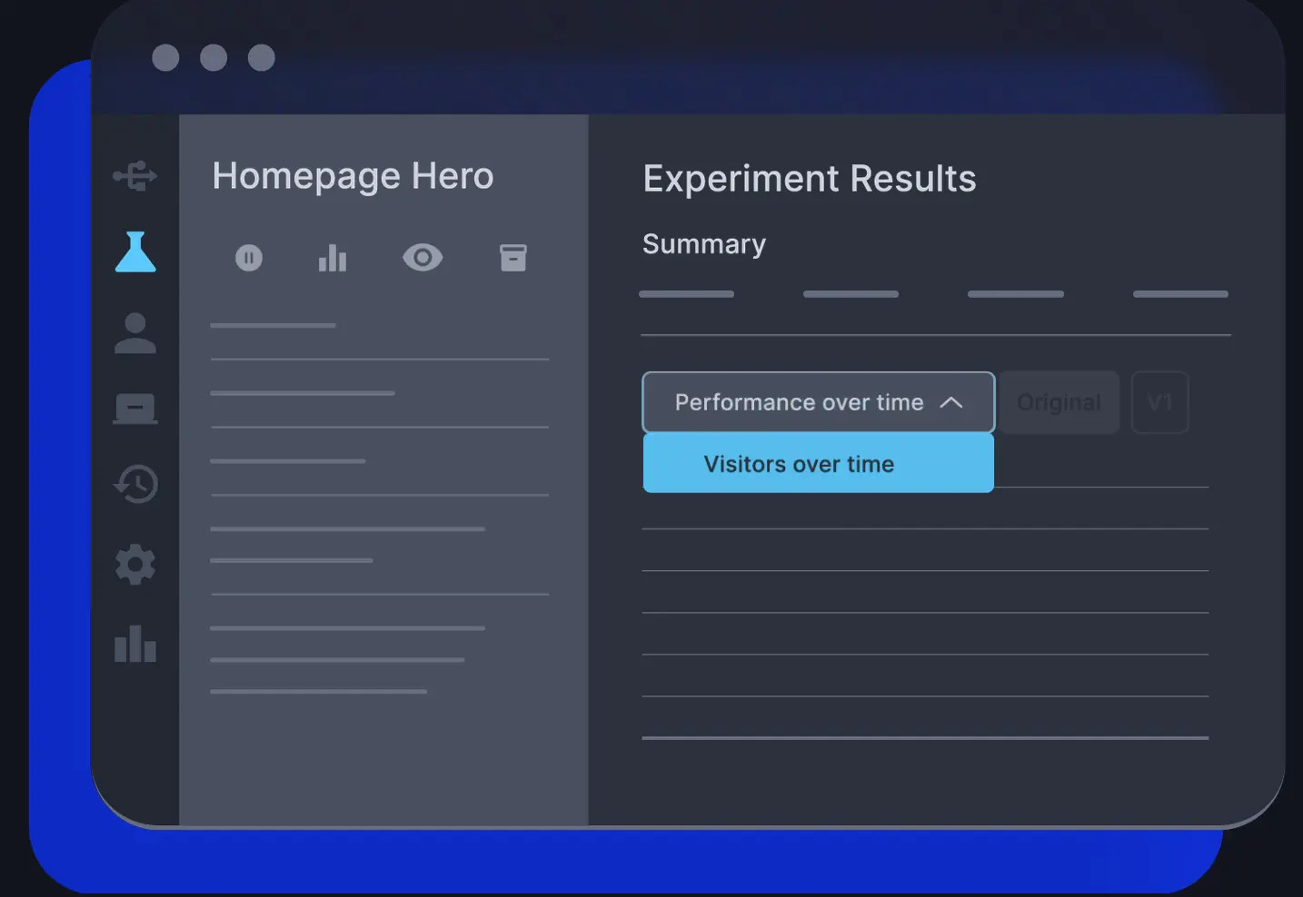 This image is a screenshot of Optimizely A/B testing experiment