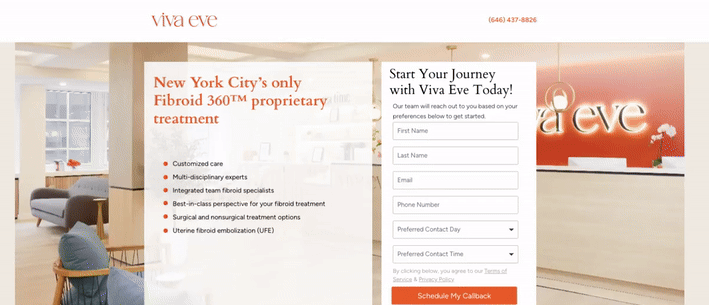 This image is a screenshot of Viva Eve website