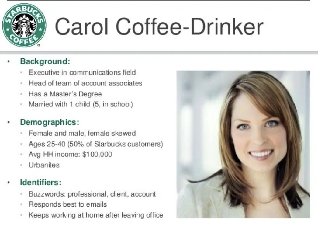 This image shows an example of a bad user persona