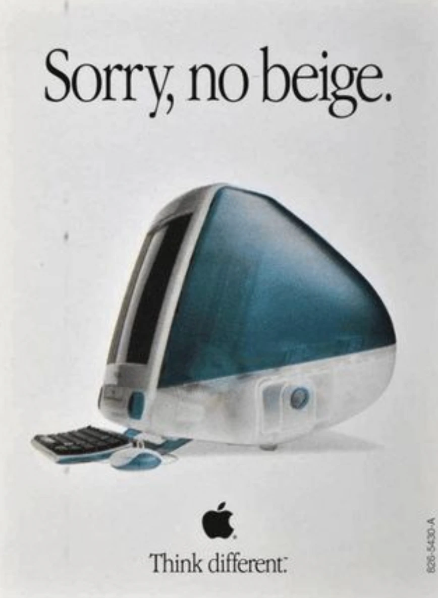 This image shows a screenshot of an Apple computer ad campaign