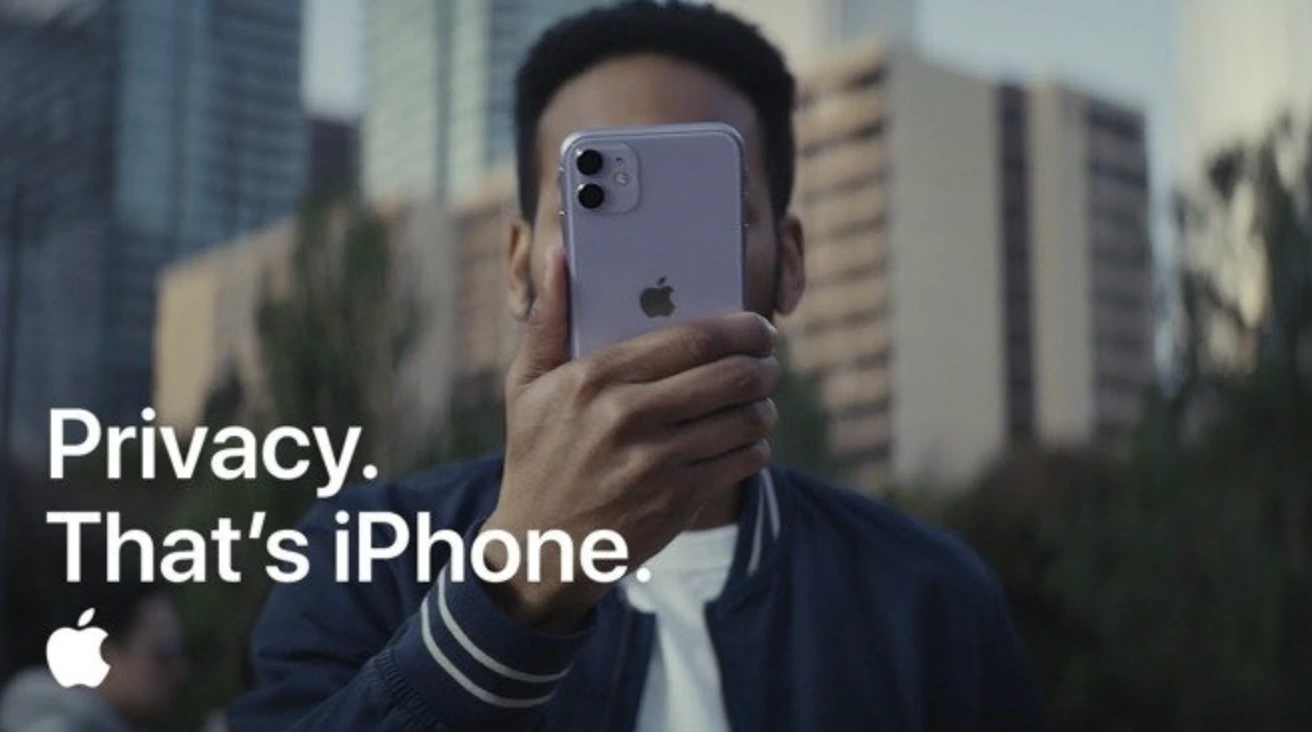 This image shows a screenshot of Apple iPhone 11 ad campaign