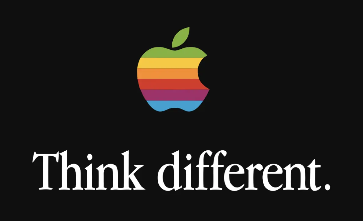 This image shows a screenshot of Apple Think Different ad