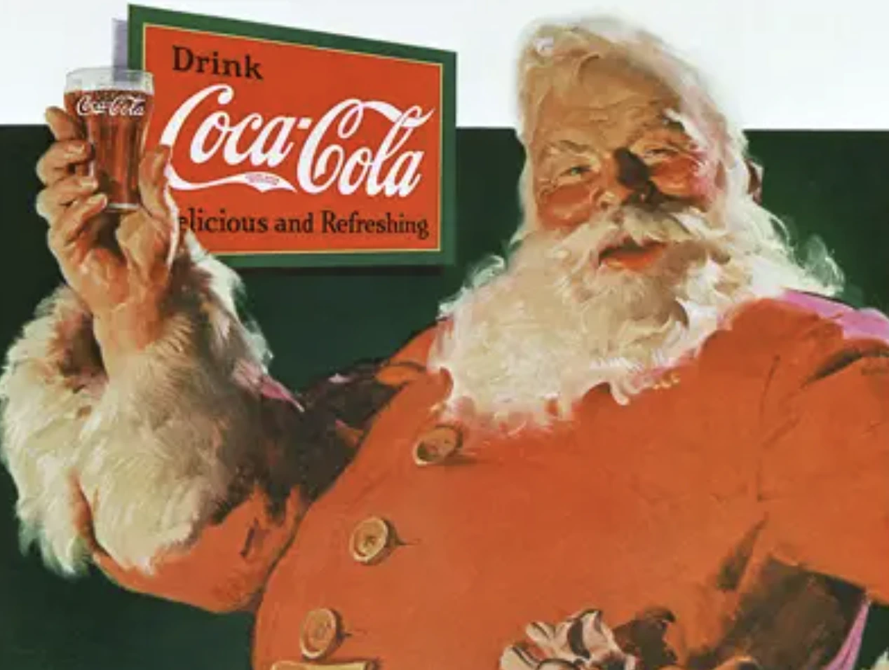 This image shows a screenshot of a Christmas Coca Cola ad campaign