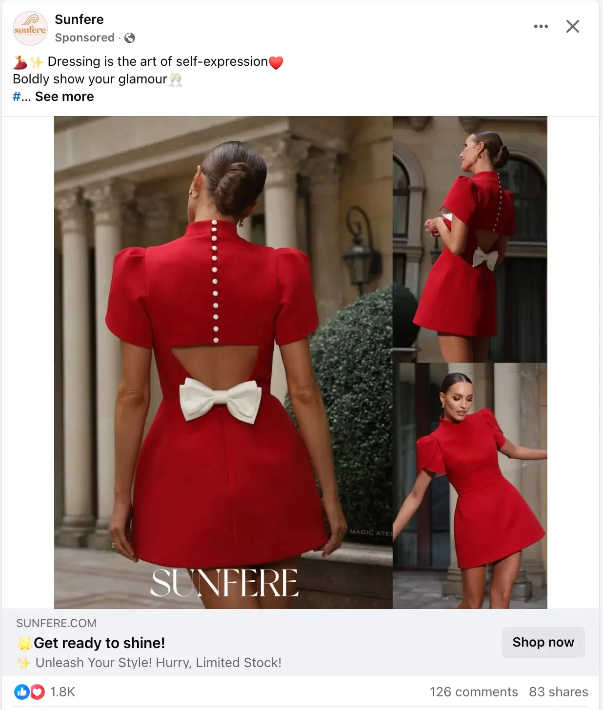 This image shows an example of meta ad with minimal on-image text