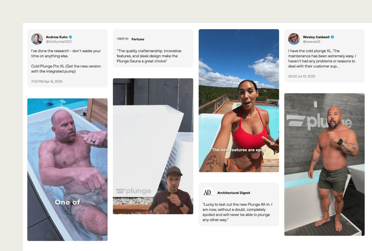 This image shows landing page user generaated content example.