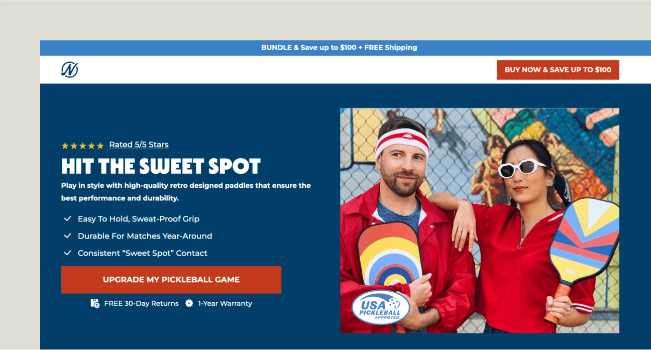 This image shows Nettie landing page example.