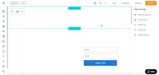 This gif shows Instapage Global element feature.
