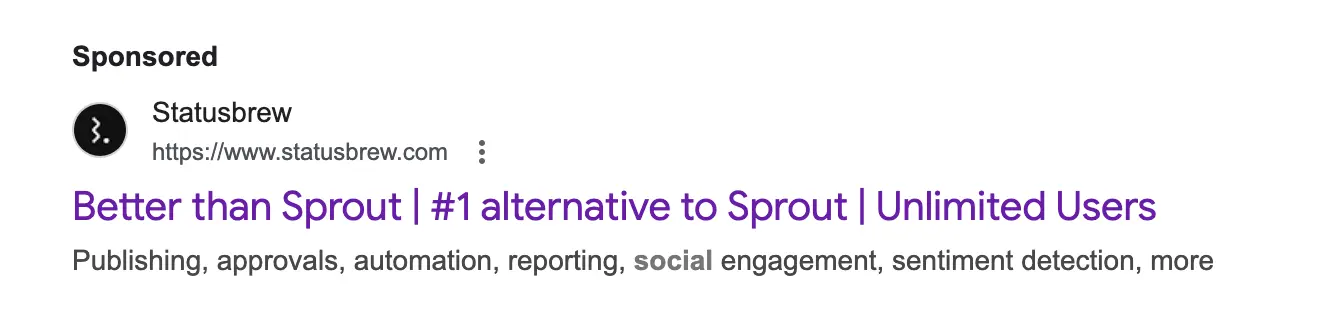 This image shows Google sponsored content example.