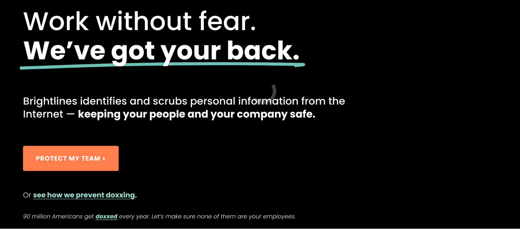 This image shows Brightlines landing page hero section.