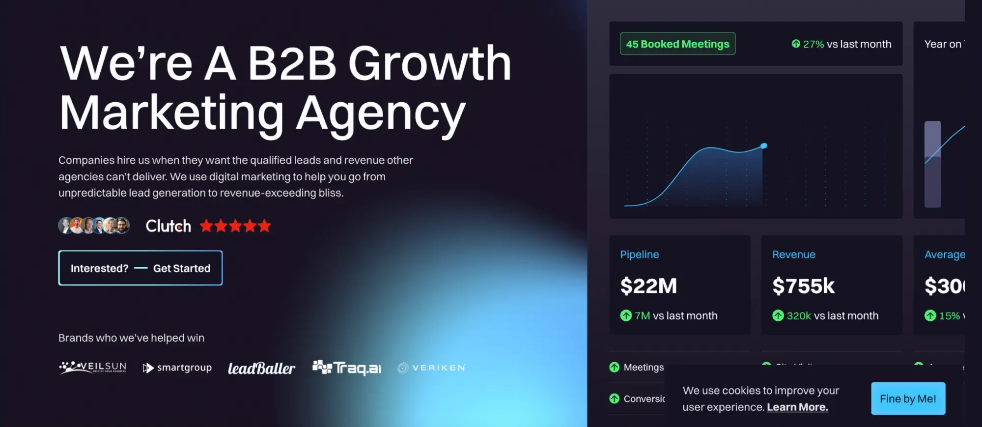 This image shows Caffeine marketing landing page example.