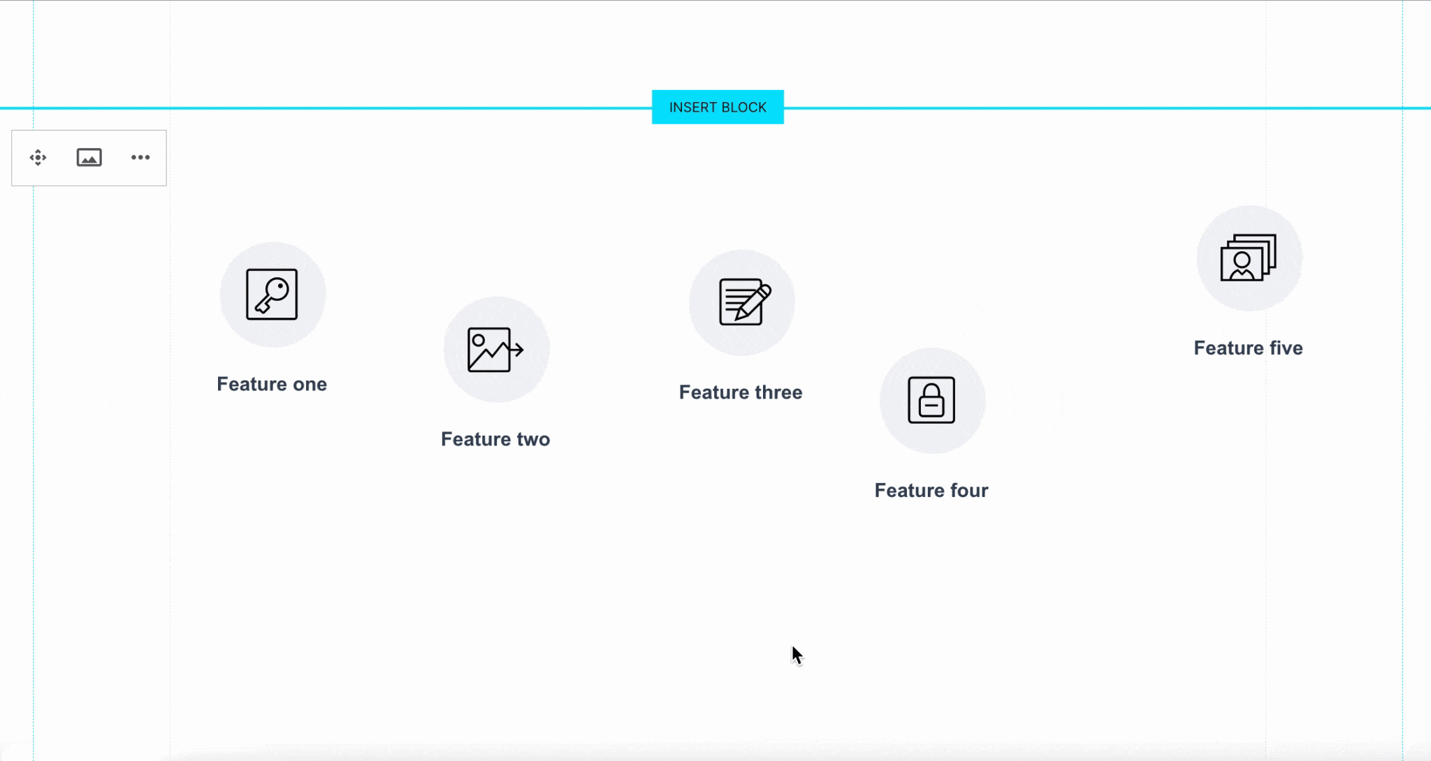 This gif shows Instapage Mobile Grouping and Alignment feature.