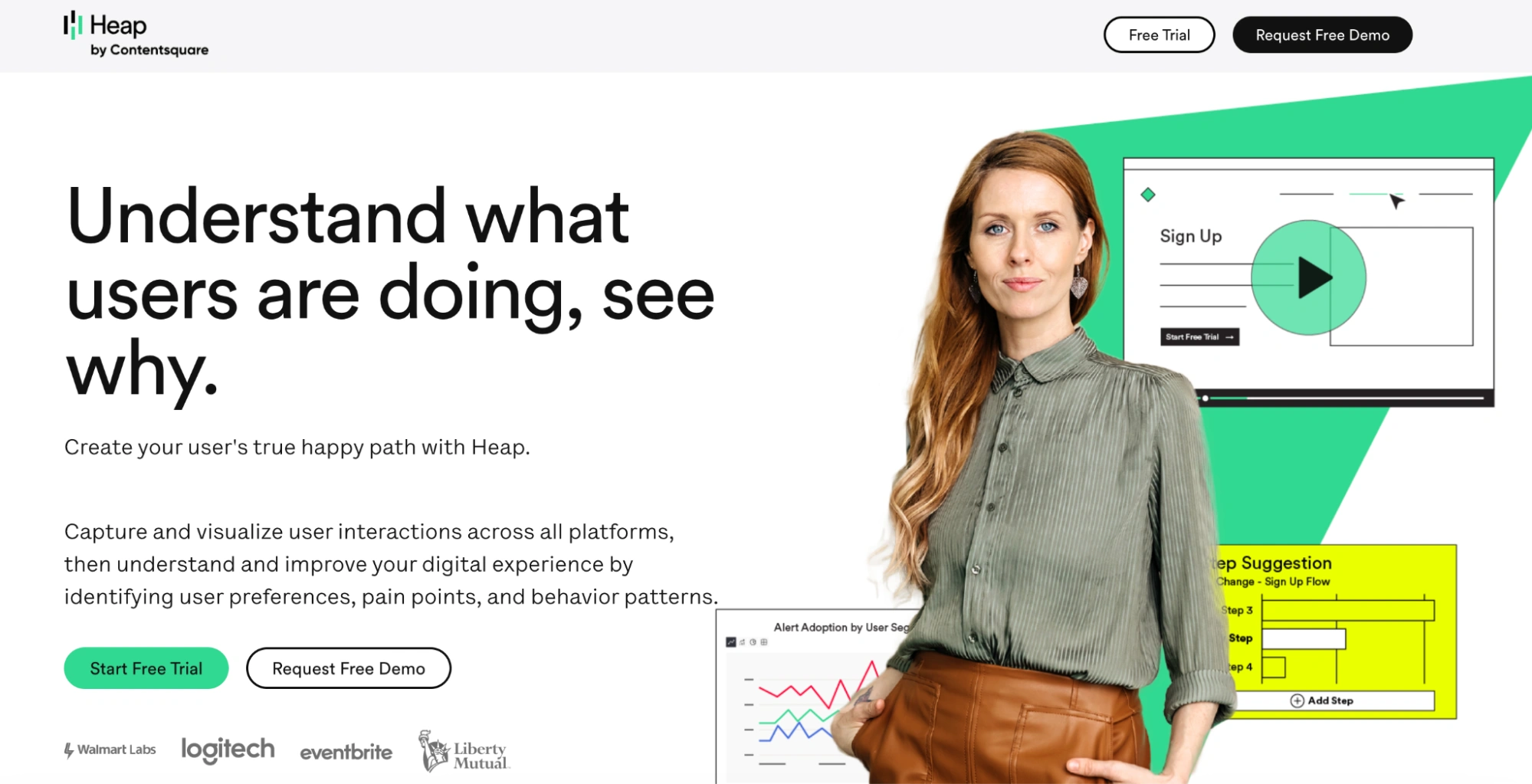 This image shows Heap by Contentsquare landing page example.