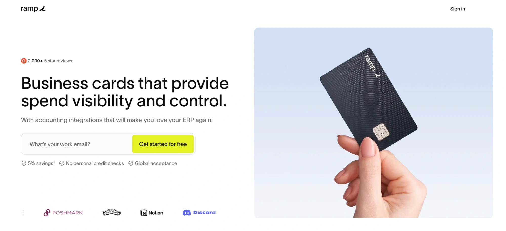 This image shows ramp landing page example.