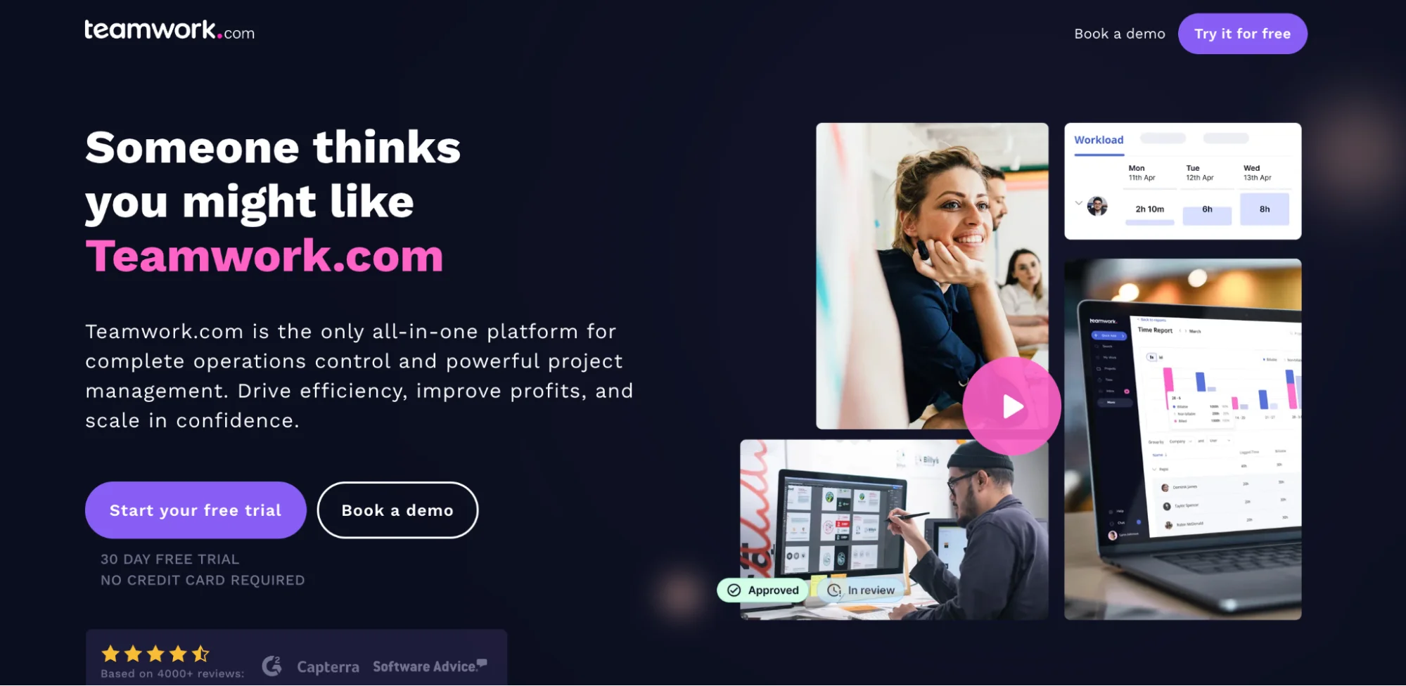 This image shows teamwork landing page example.