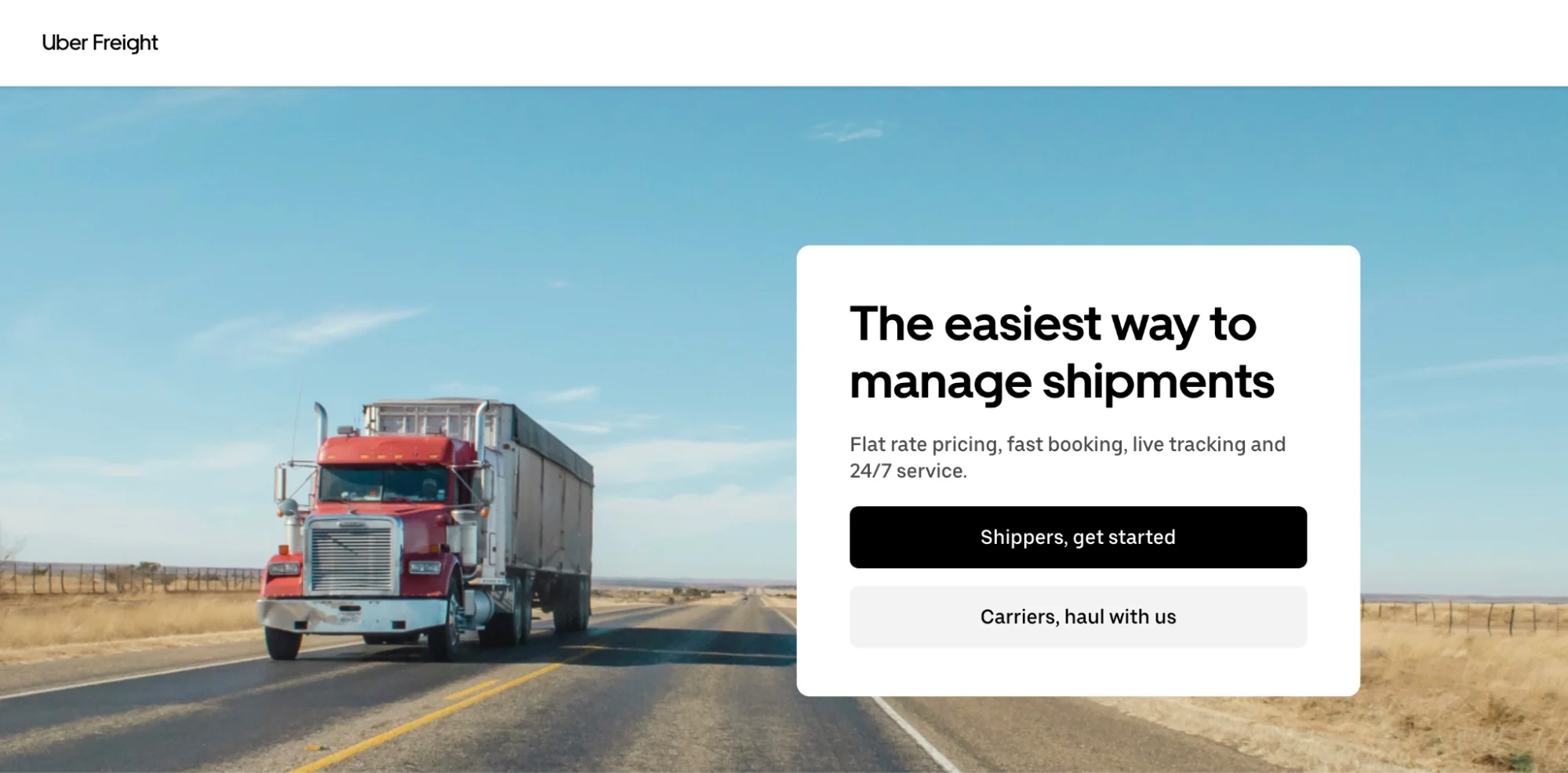 This image shows Uber landing page example.