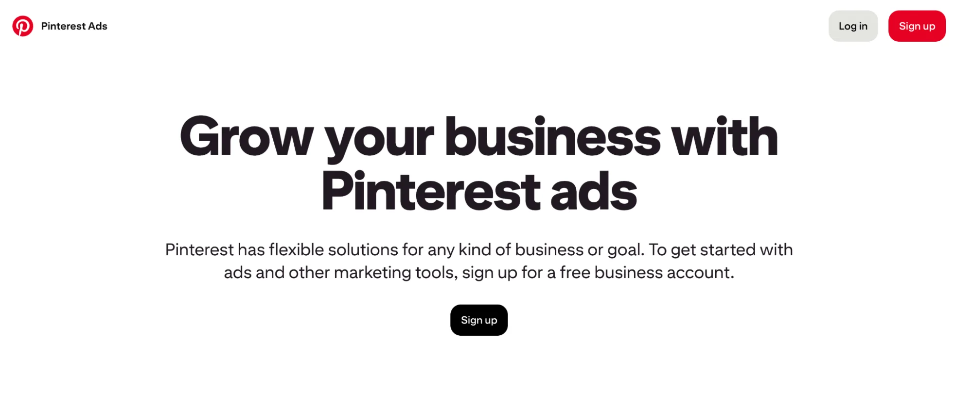 This image shows Pinterest advertising platform.
