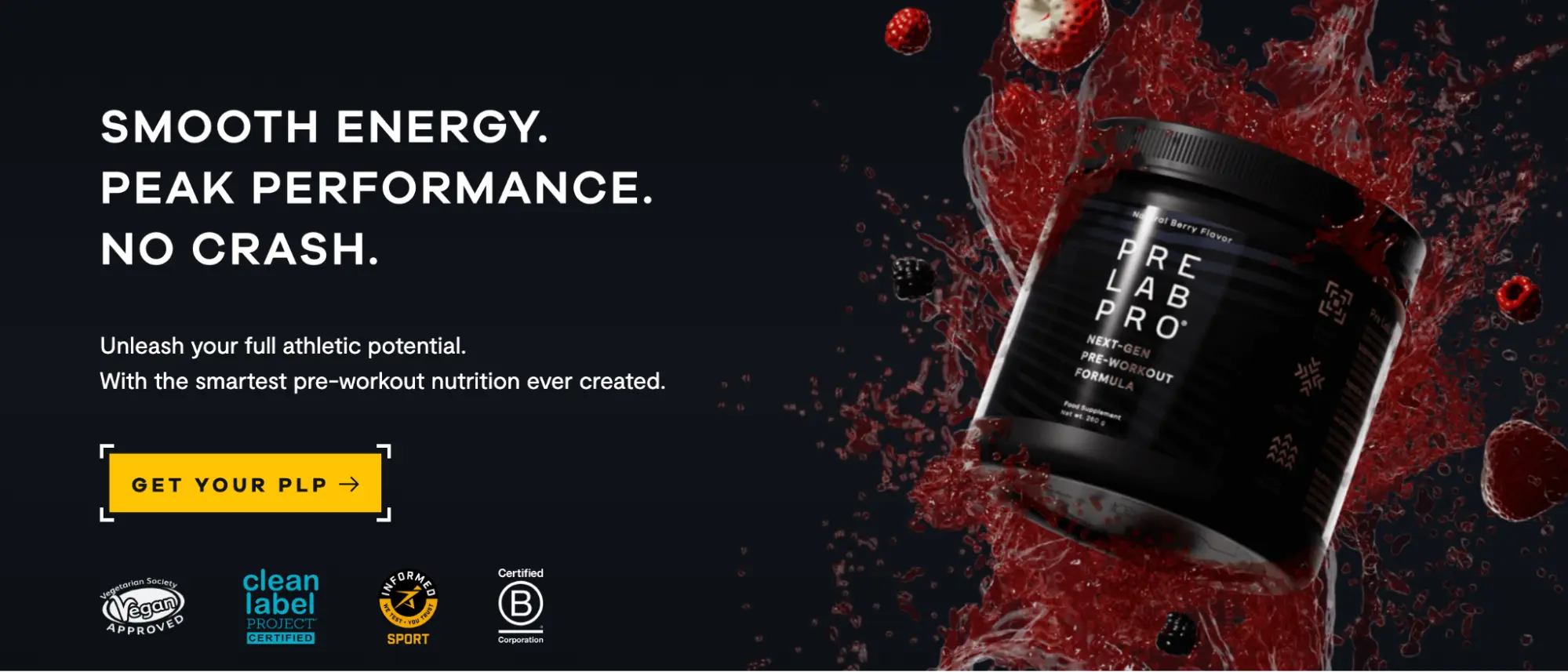 This image shows pre lab pro CTA button example.