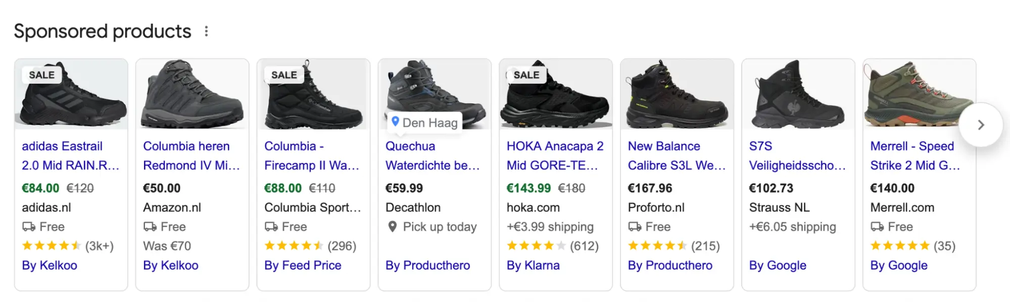 This image shows search shopping ads example.