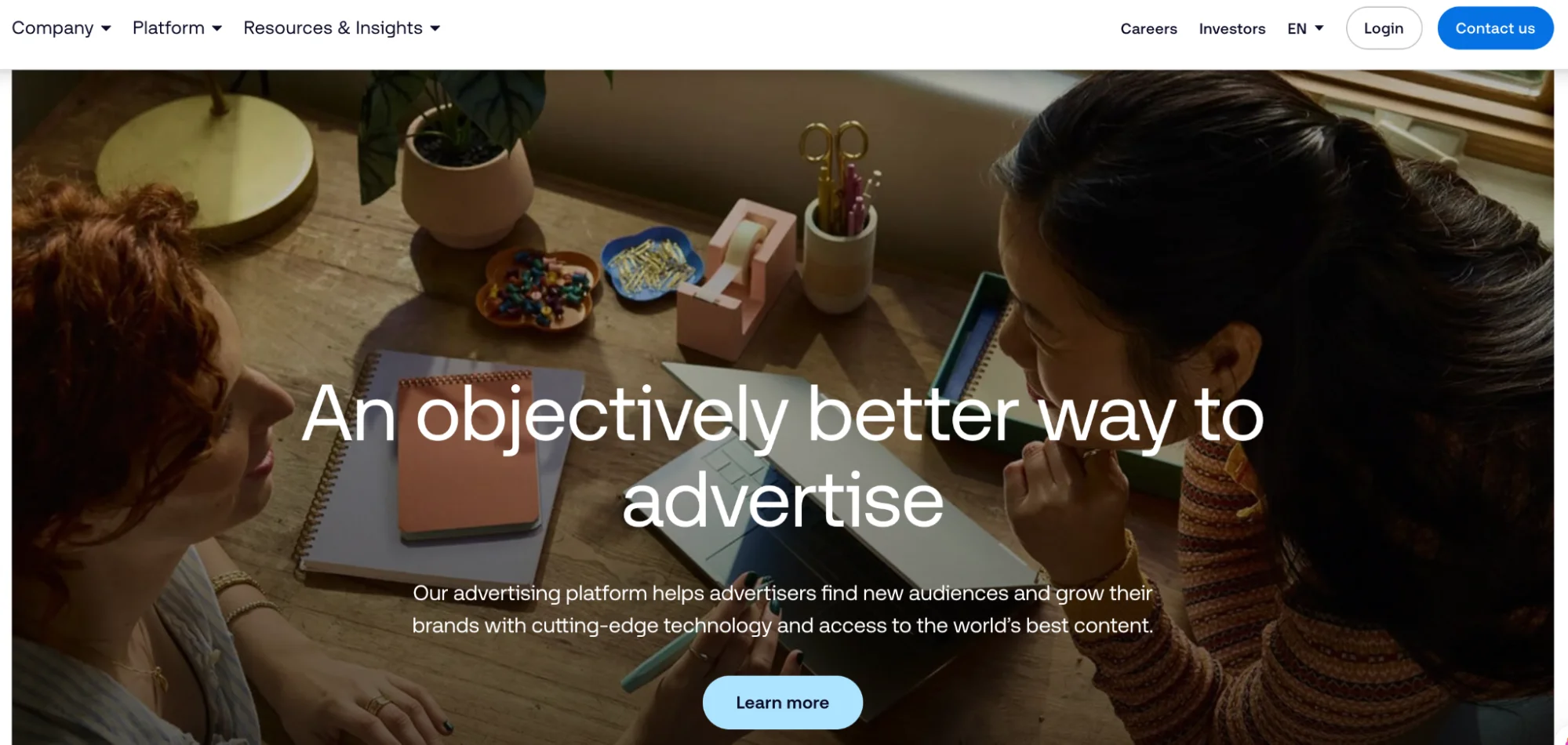 This image shows The trade desk advertising platform.