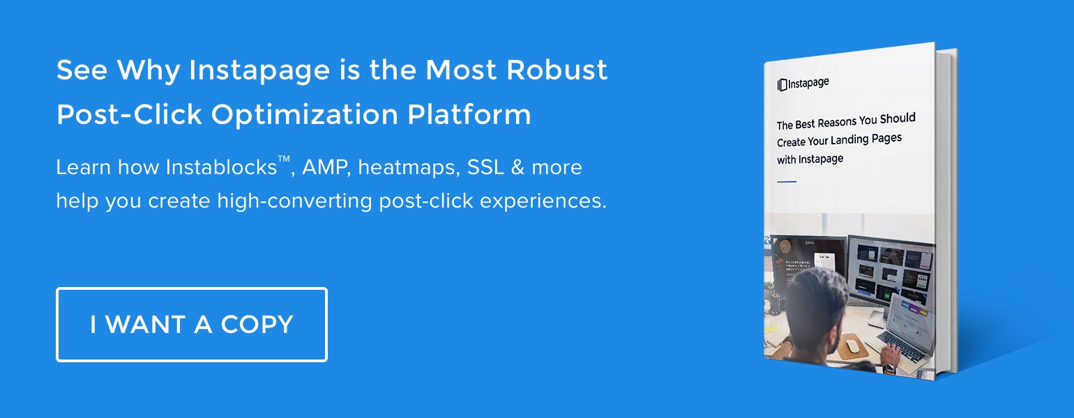 blog CTA Instapage platform