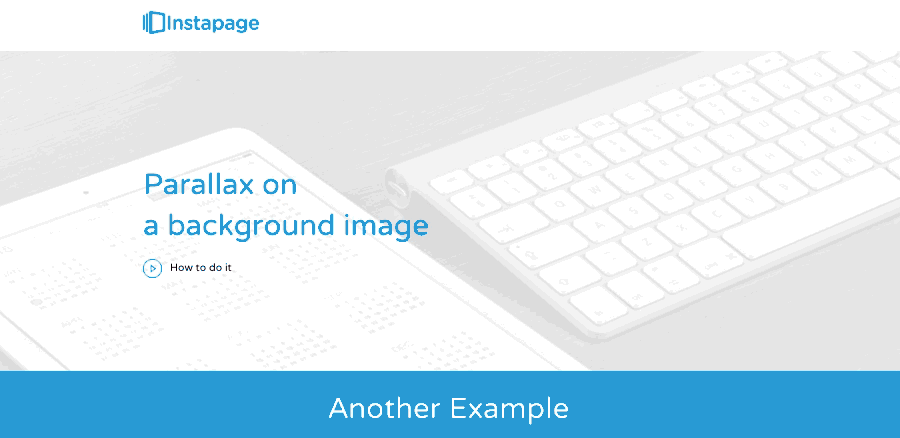 post-click landing page product parallax gif