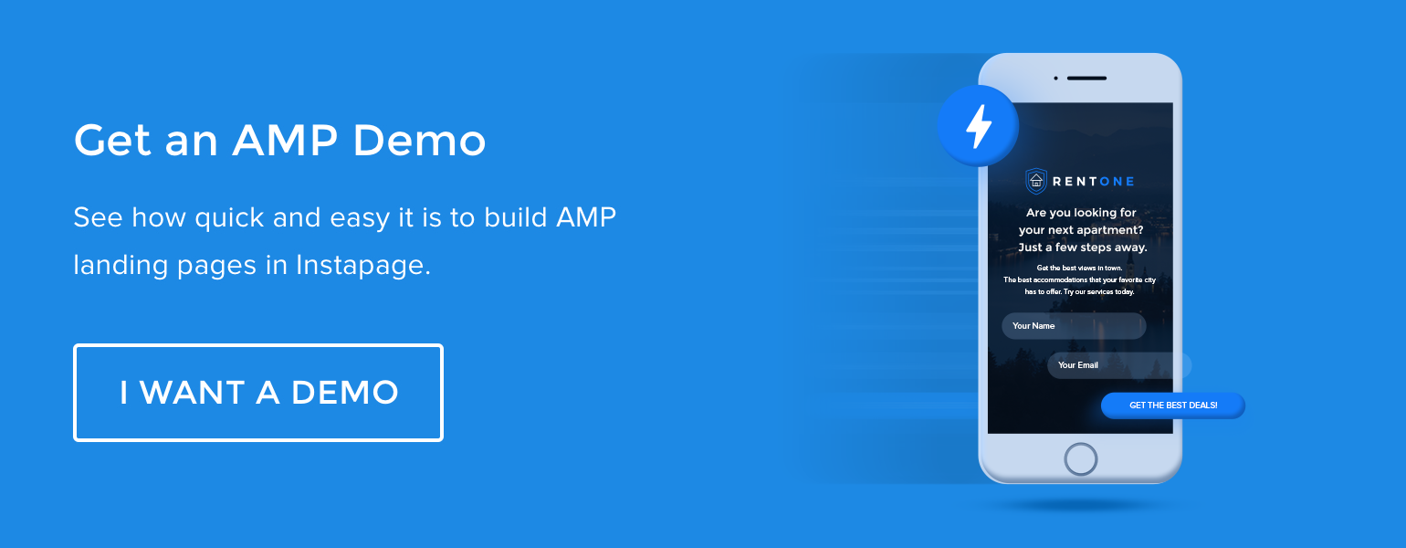 AMP landing pages demo
