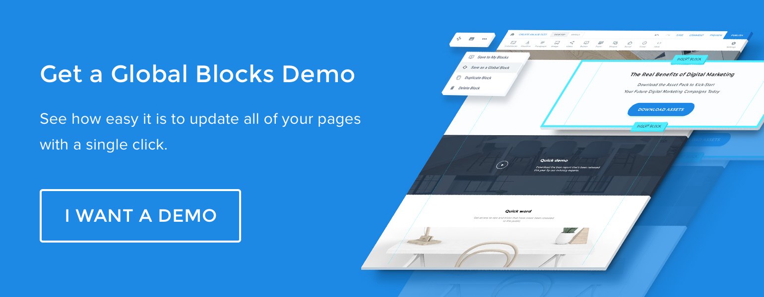 Global Blocks demo Instapage