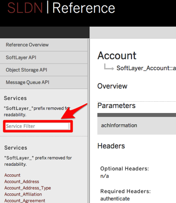 AccountSoftLayer Account addAchInformation SoftLayer Development Network