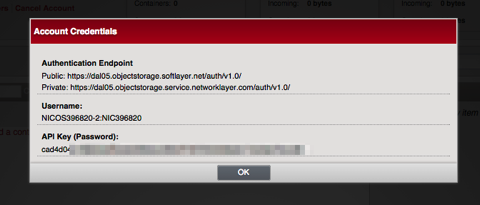 SoftLayer Customer Portal Object Storage