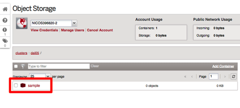 SoftLayer Customer Portal Object Storage