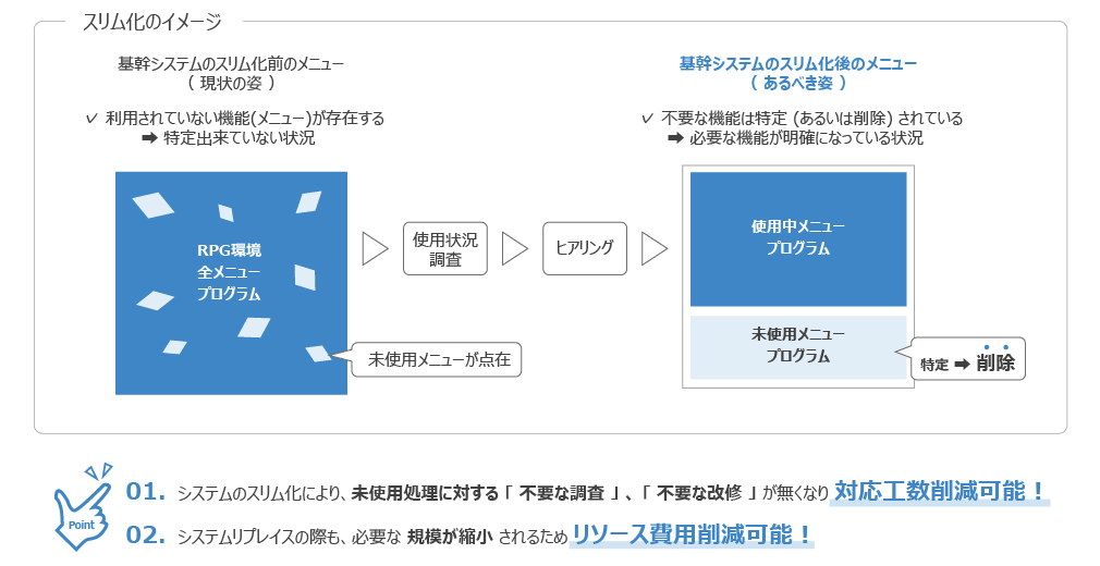 NI+C_アセスメントサービス_スリム化のイメージ