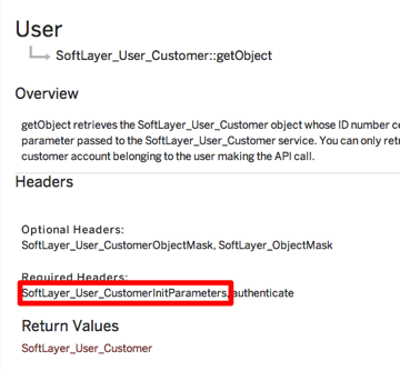 UserSoftLayer User Customer getObject SoftLayer Development Network