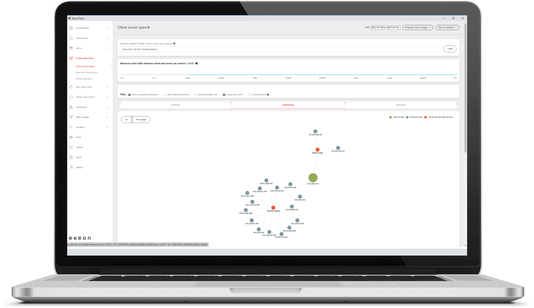 ExeonTrace screen