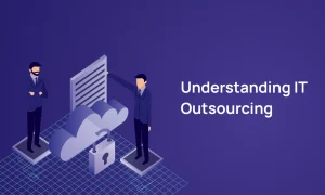 Team collaborating remotely via IT outsourcing